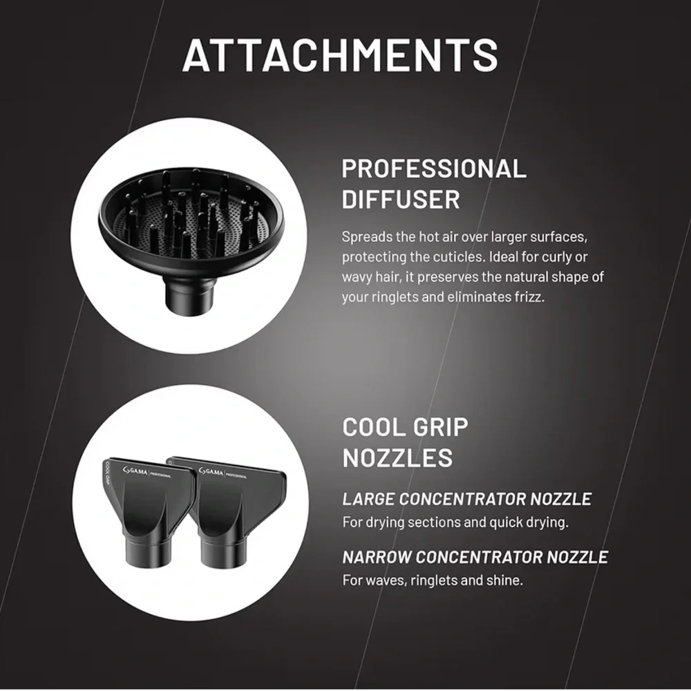 New gama professional iQ2 Perfetto Hair Dryer - Black - Picture 7 of 7